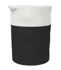 New Opbergmand Ø 49x65 cm katoen zwart en wit Manden En Bakken