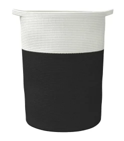 New Opbergmand Ø 49x65 cm katoen zwart en wit Manden En Bakken