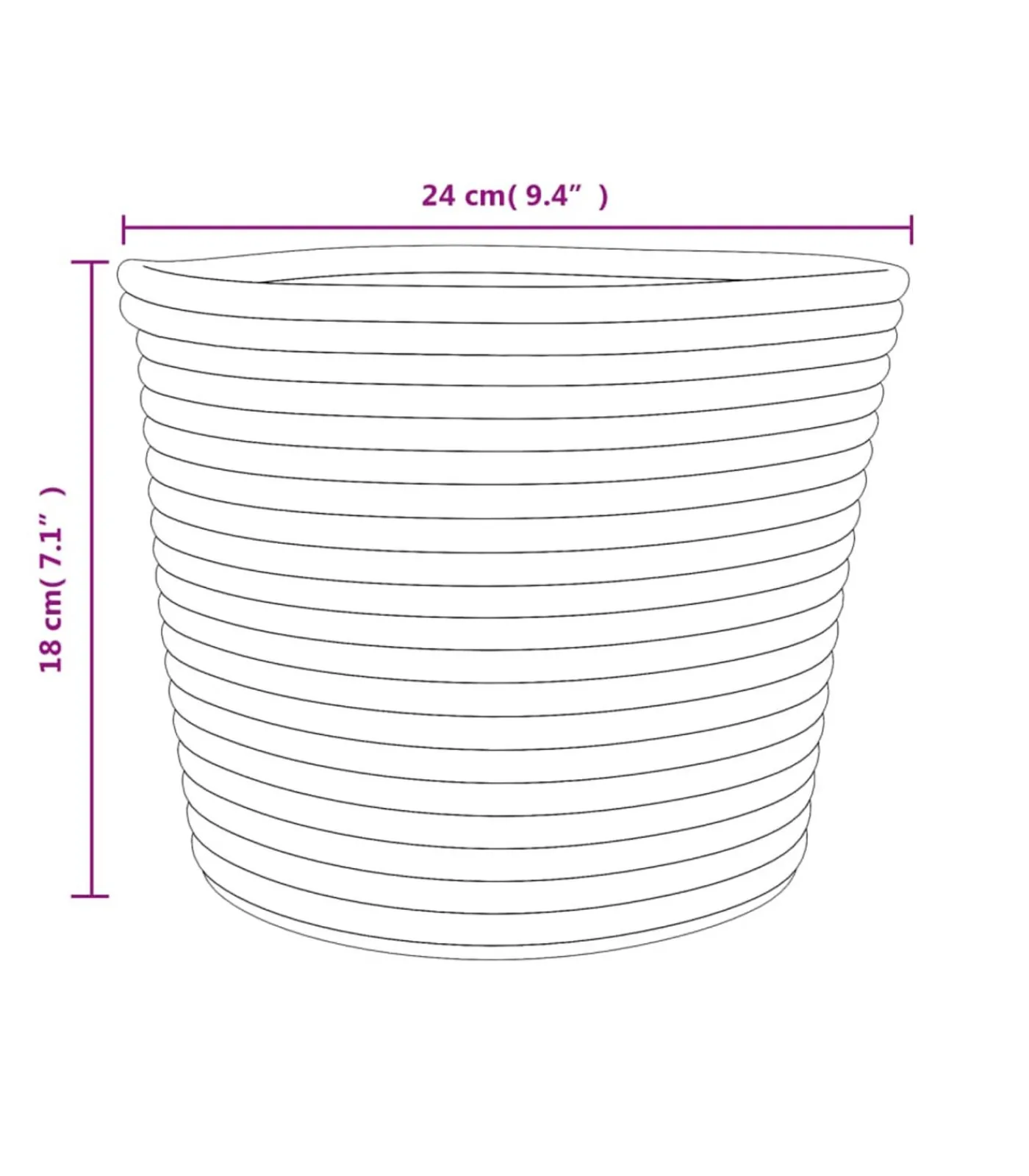Online Opbergmanden 2 st Ø 24x18 cm katoen bruin en wit Manden En Bakken