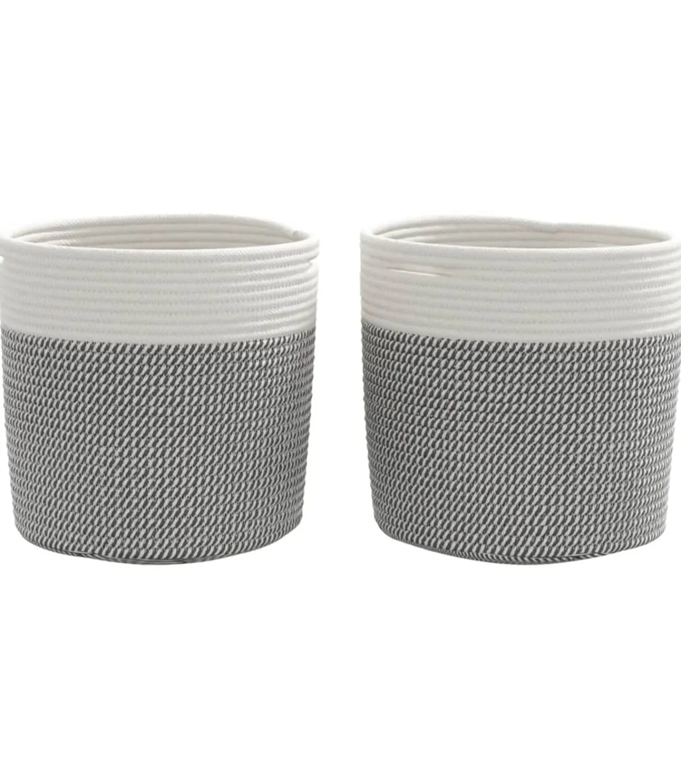 Best Opbergmanden 2 st Ø 28x28 cm katoen grijs en wit Manden En Bakken