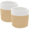 Best Opbergmanden 2 st Ø 28x28 cm katoen beige en wit Manden En Bakken
