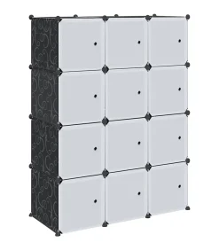 Outlet Opbergmeubel met 12 vakken en ophangstangen polypropeen Organiseren