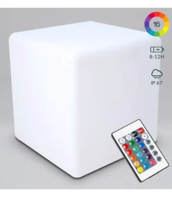 Online Oplaadbare multikleurige LED-kubus van 43 cm Kaarsen & Kaarshouders