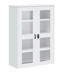 Clearance Opzetkast VIKEN bewerkt hout wit Meubels