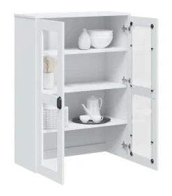 Clearance Opzetkast VIKEN bewerkt hout wit Meubels