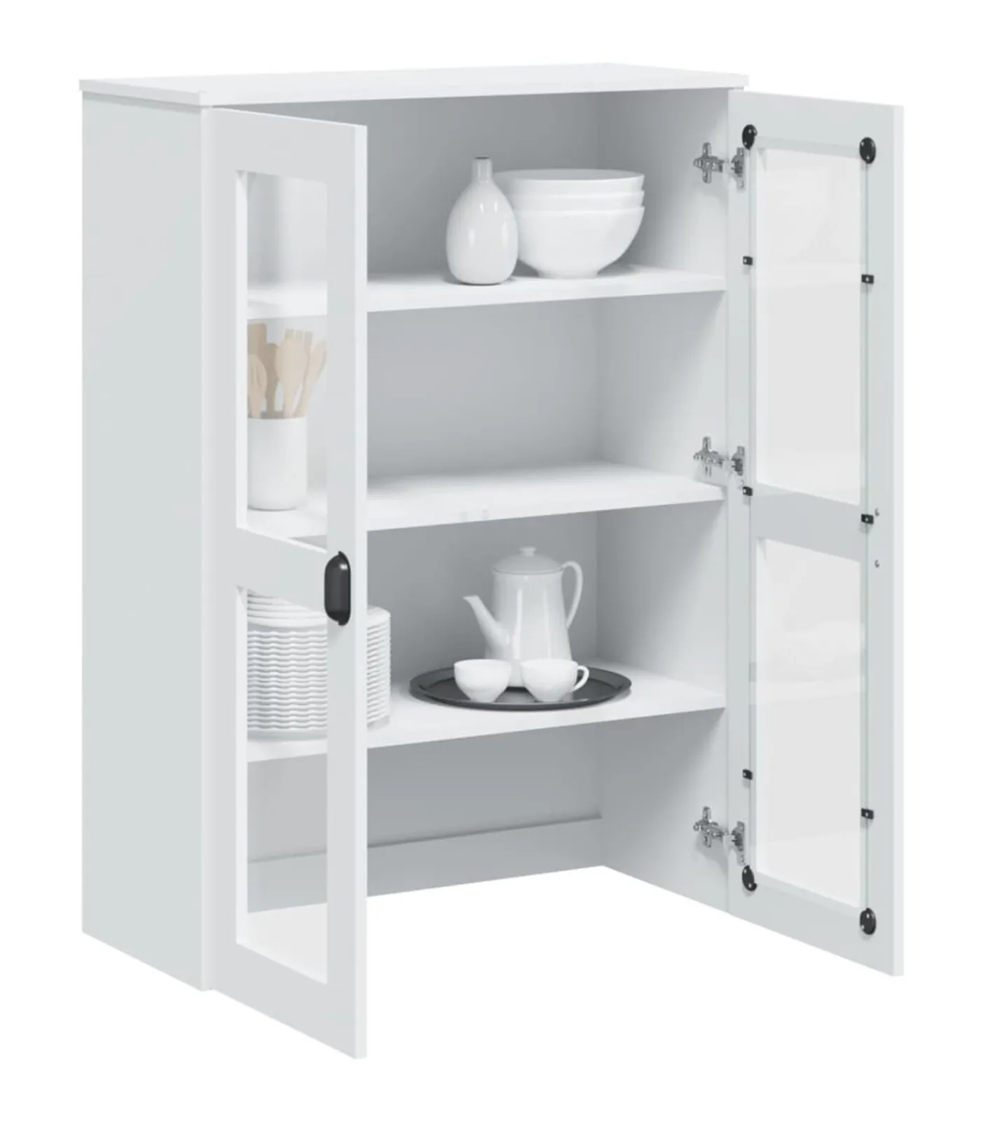 Clearance Opzetkast VIKEN bewerkt hout wit Meubels