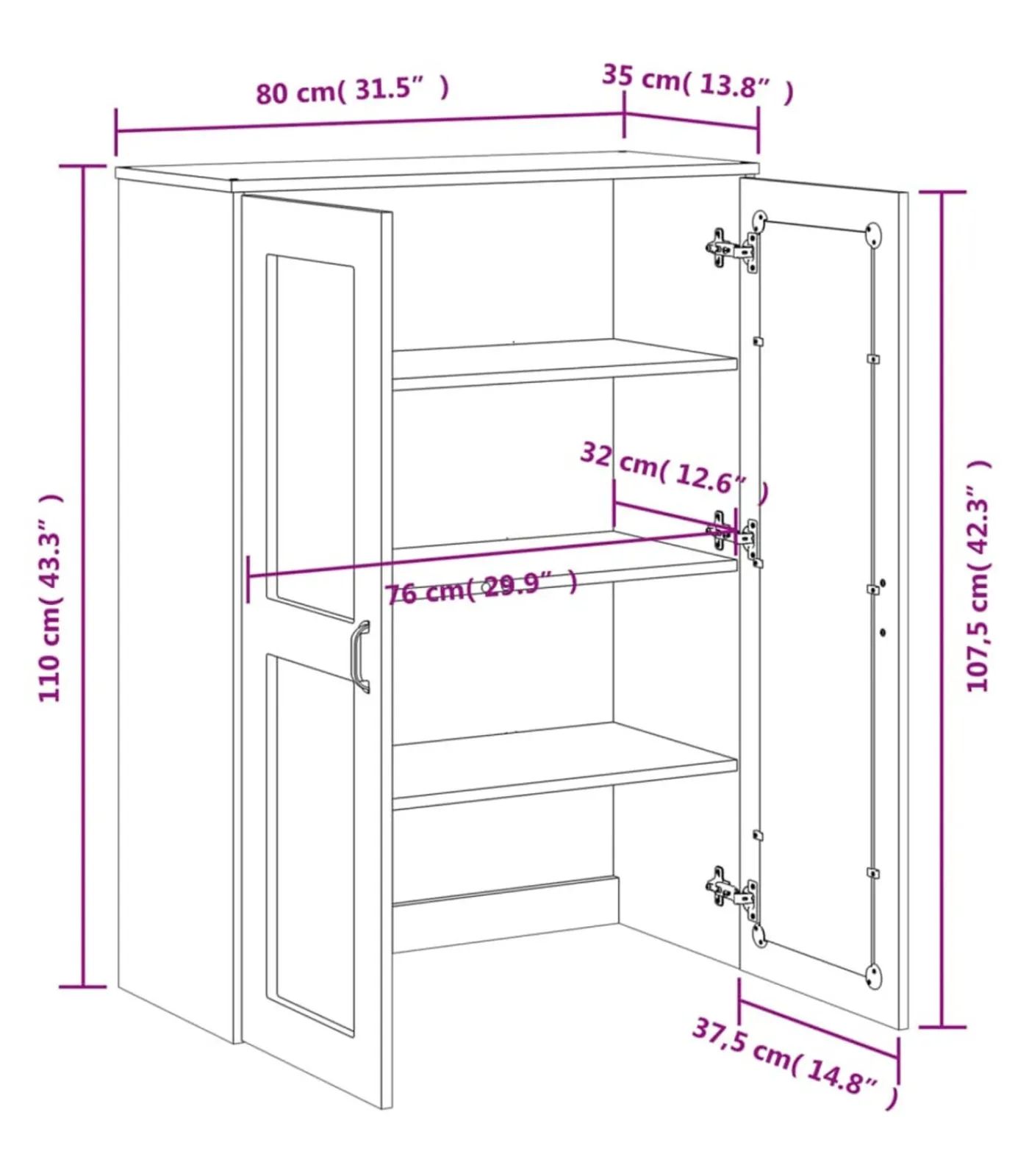 Clearance Opzetkast VIKEN bewerkt hout wit Meubels