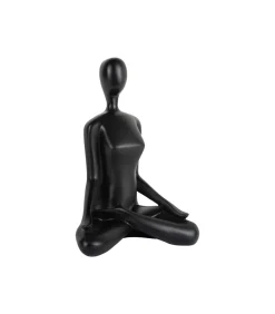 New Ornament Open Lotus - Zwart - 15x11x21cm Decoratie