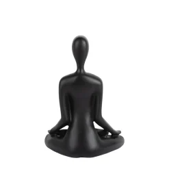 New Ornament Open Lotus - Zwart - 15x11x21cm Decoratie