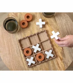 New Ornament Tic Tac Toe - Oranje - 18.5x18.5x5cm Decoratie