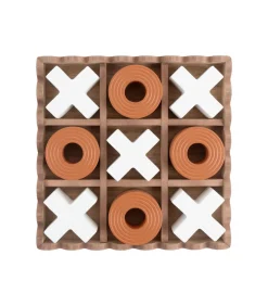 New Ornament Tic Tac Toe - Oranje - 18.5x18.5x5cm Decoratie