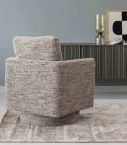 Best Oska Draaifauteuil - Melange Stof - Bruin - 64x78x79 Zetels