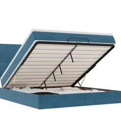 Outlet Ottoman bed met matrassen en LED's 160x200cm fluweel Bedden