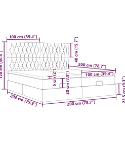 Ottoman bed met matrassen en LED's 200x200cm fluweel roze Bedden
