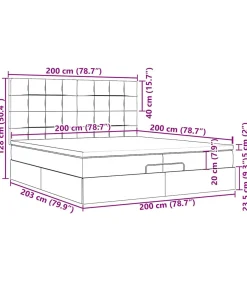 Best Ottoman bed met matrassen en LED's 200x200cm fluweel roze Bedden