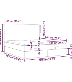 Best Ottoman bed met matrassen en LED's 200x200cm fluweel roze Bedden