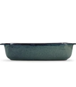 Ovenschaal 39/33x25,5xH8,5cm groen/blauw Meridian Bakken