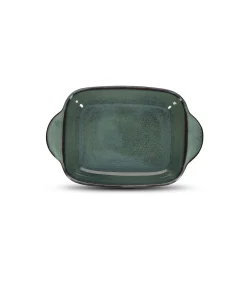Discount Ovenschaal 25/19,5x16,5xH6cm groen/blauw Meridian Bakken