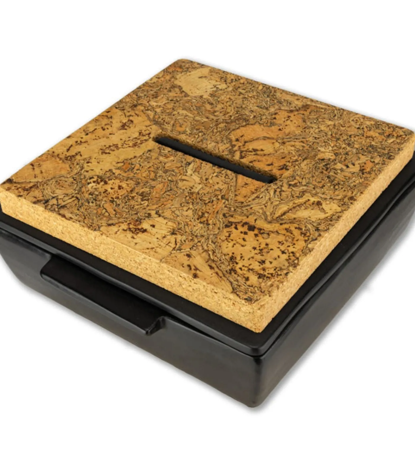 Hot Ovenschotel met deksel en kurk 27x24x10cm zwart Bakken