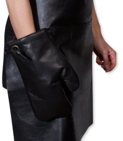 Hot Ovenwant - (Volnerf) Leder - Zwart - Geschikt voor Barbecue - Incl. Geschenkdoos Keuken- & Tafellinnen