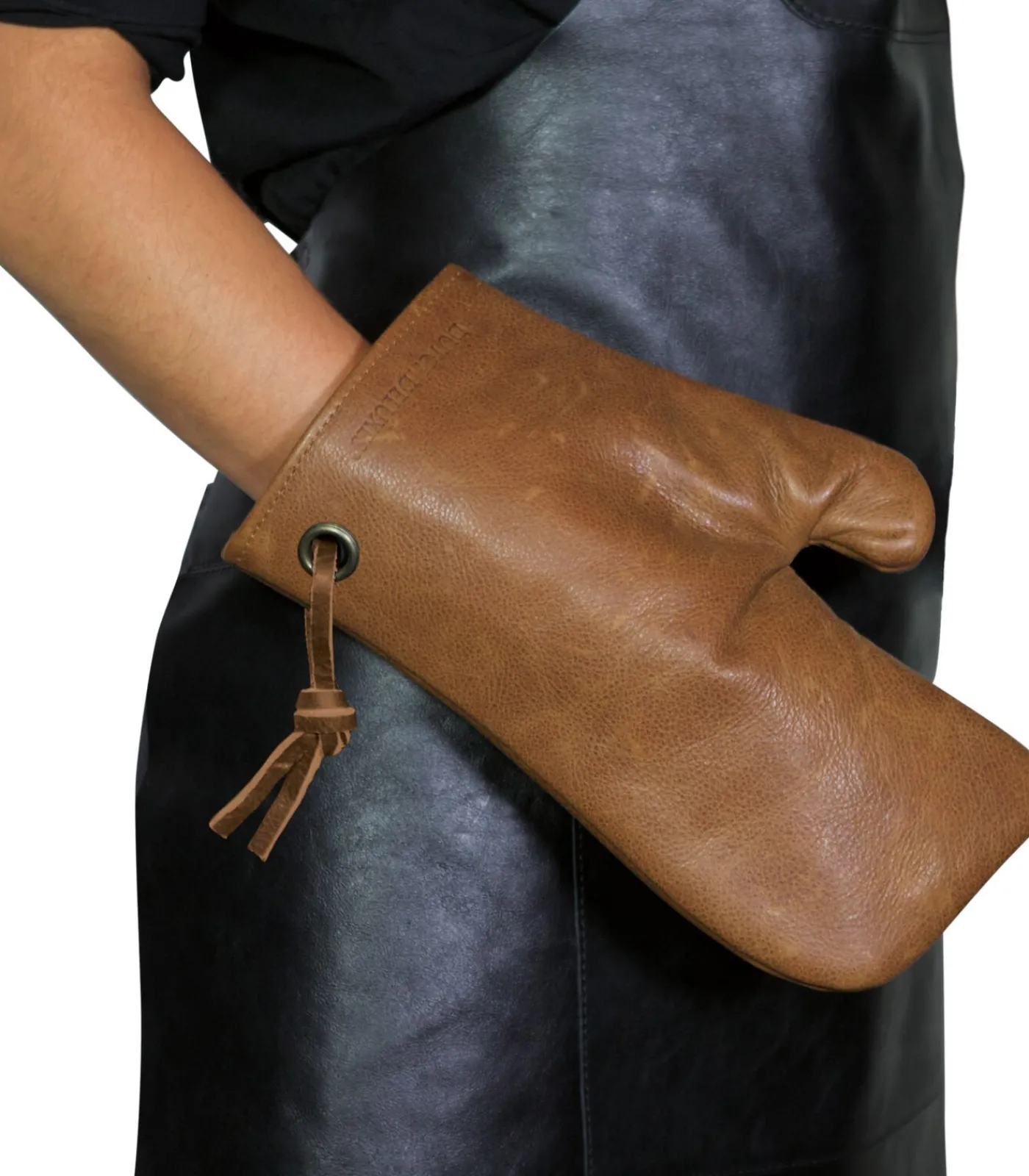 Best Ovenwant - (Volnerf) Leder - Vintage Camel - Geschikt voor Barbecue - Incl. Geschenkdoos Keuken- & Tafellinnen