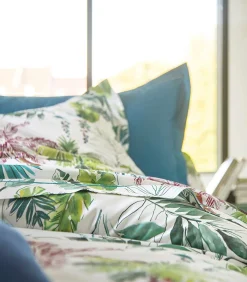 New PALMERAIE Bleu paon - Laken Satijn katoen Lakens