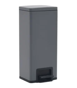 New Pedaalemmer met anti-vingerafdruk 30 L RVS grijs Manden En Bakken