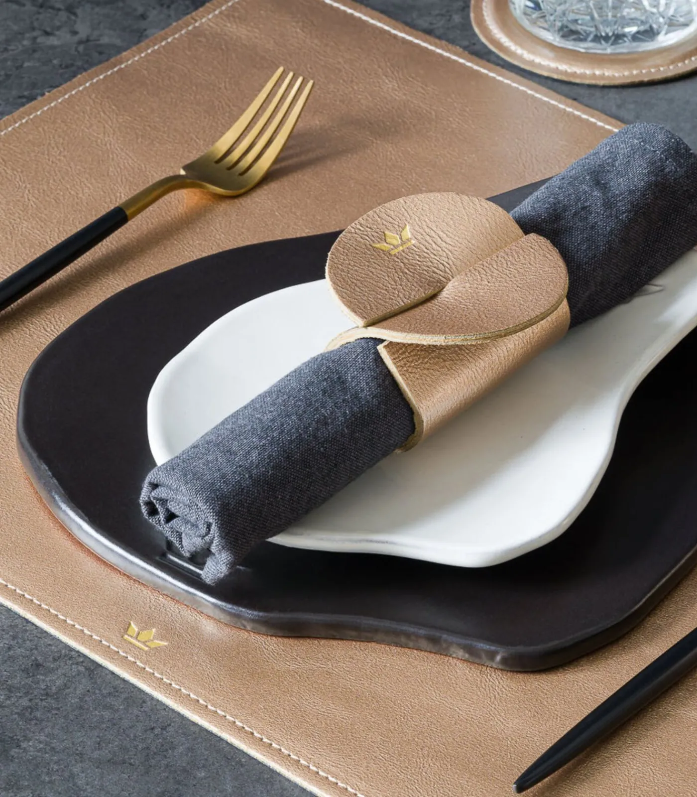 Outlet Placemats vol nerf leer Keuken- & Tafellinnen