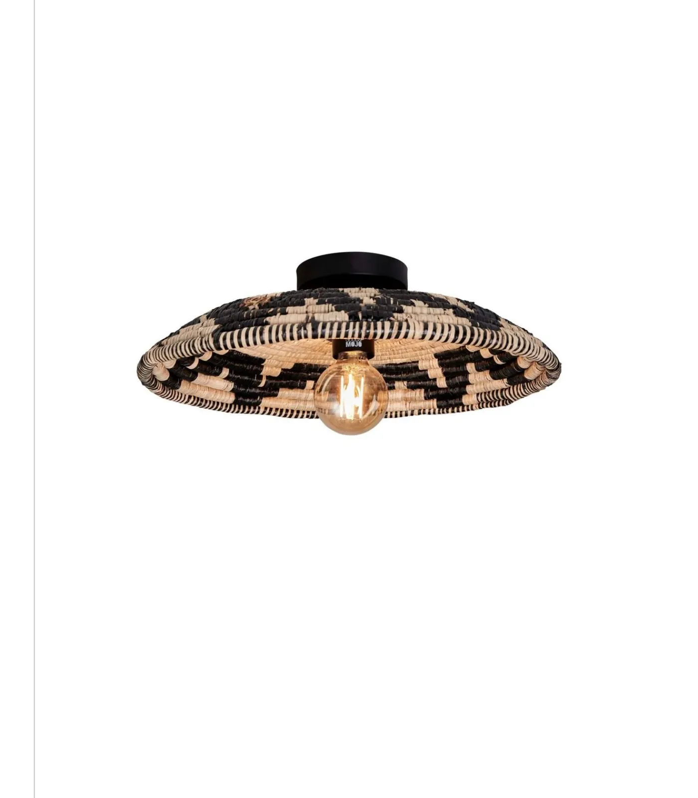 Outlet Plafonniere Andros - Naturel/Zwart - Ø45cm Hanglampen