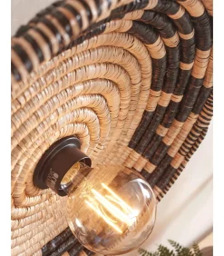 Outlet Plafonniere Andros - Naturel/Zwart - Ø45cm Hanglampen