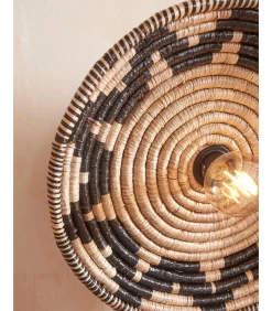 Outlet Plafonniere Andros - Naturel/Zwart - Ø45cm Hanglampen