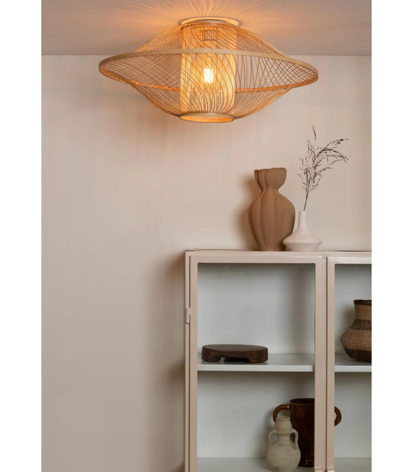 New Plafonniere Maui - Naturel - Ø70cm Hanglampen