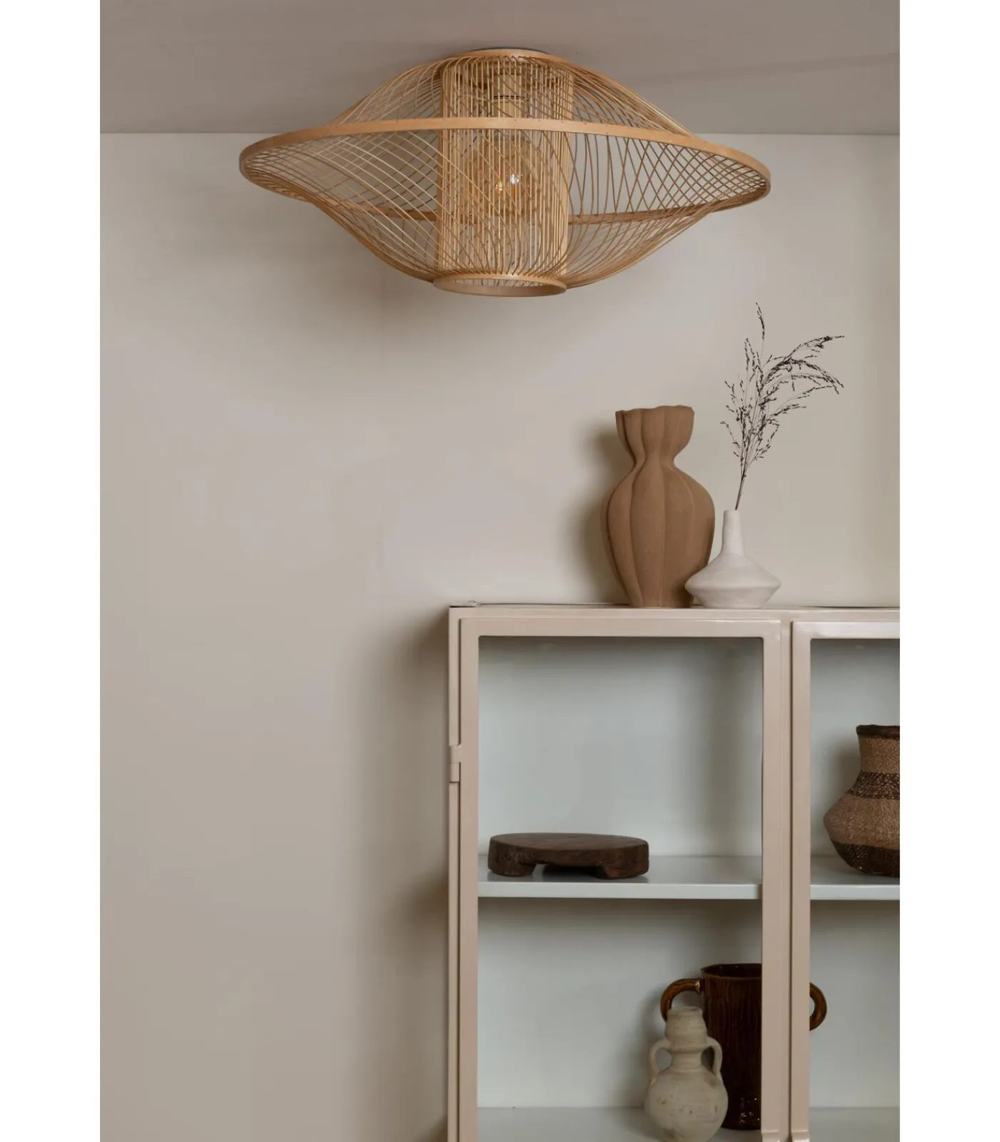 New Plafonniere Maui - Naturel - Ø70cm Hanglampen