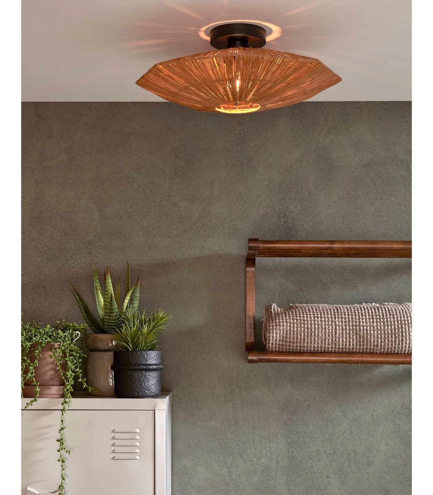 Hot Plafonniere Panama - Bruin - 45x45x5cm Hanglampen