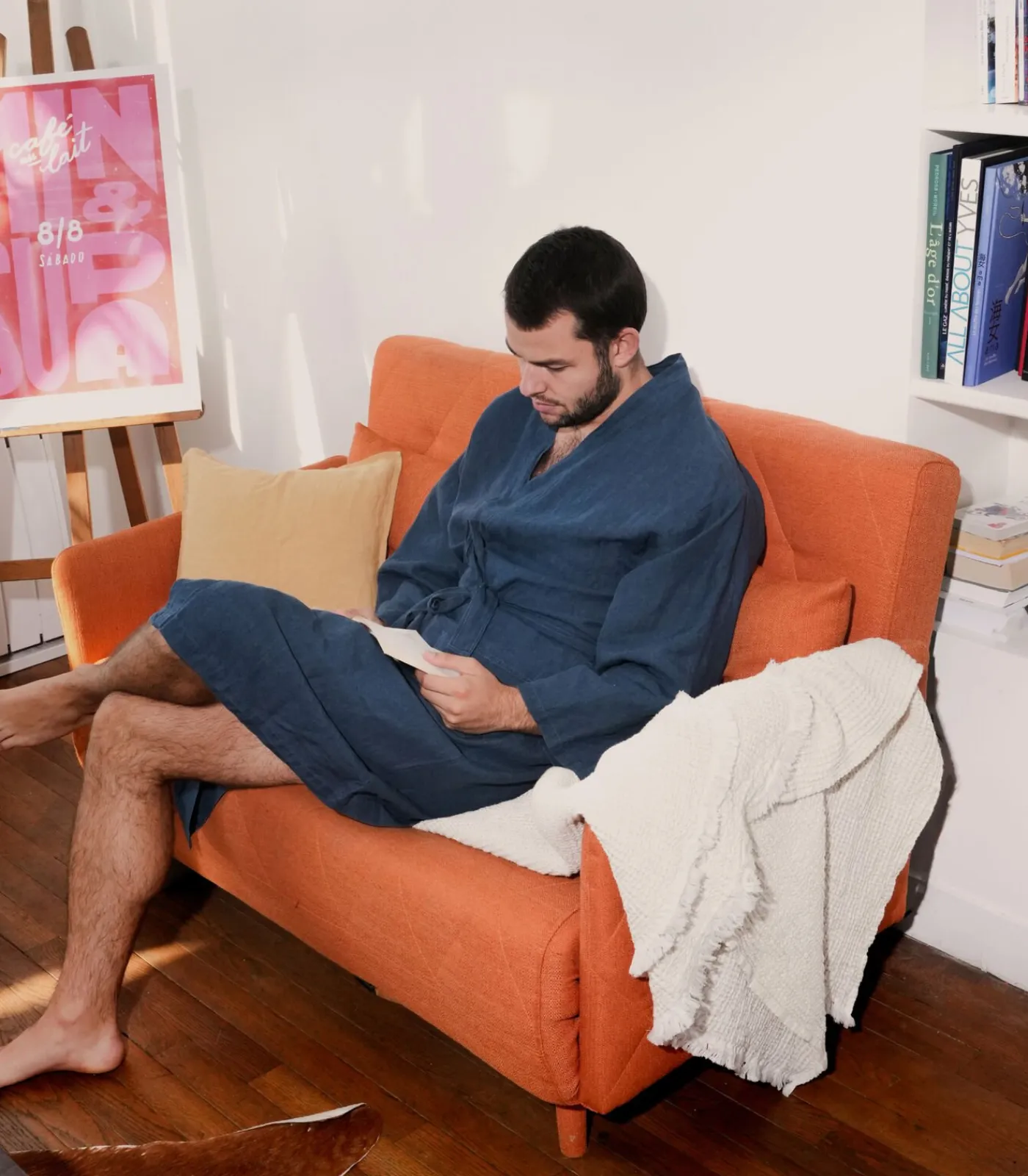 Best Plaid van katoen en linnen, HONEYCOMB DECO Bedspreien