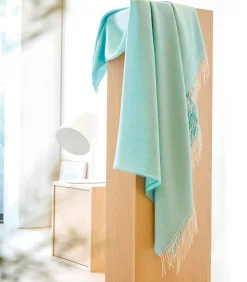 New PLUME celadon - Plaid Wol en acryl Bedspreien