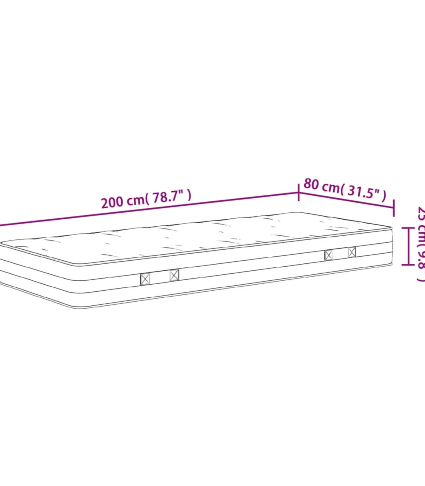 New Pocketveringmatras middelhard-hard 80x200 cm Matrasbeschermer