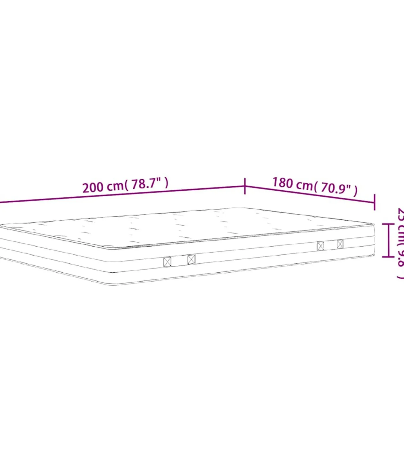 Pocketveringmatras middelhard-hard 180x200 cm Matrasbeschermer