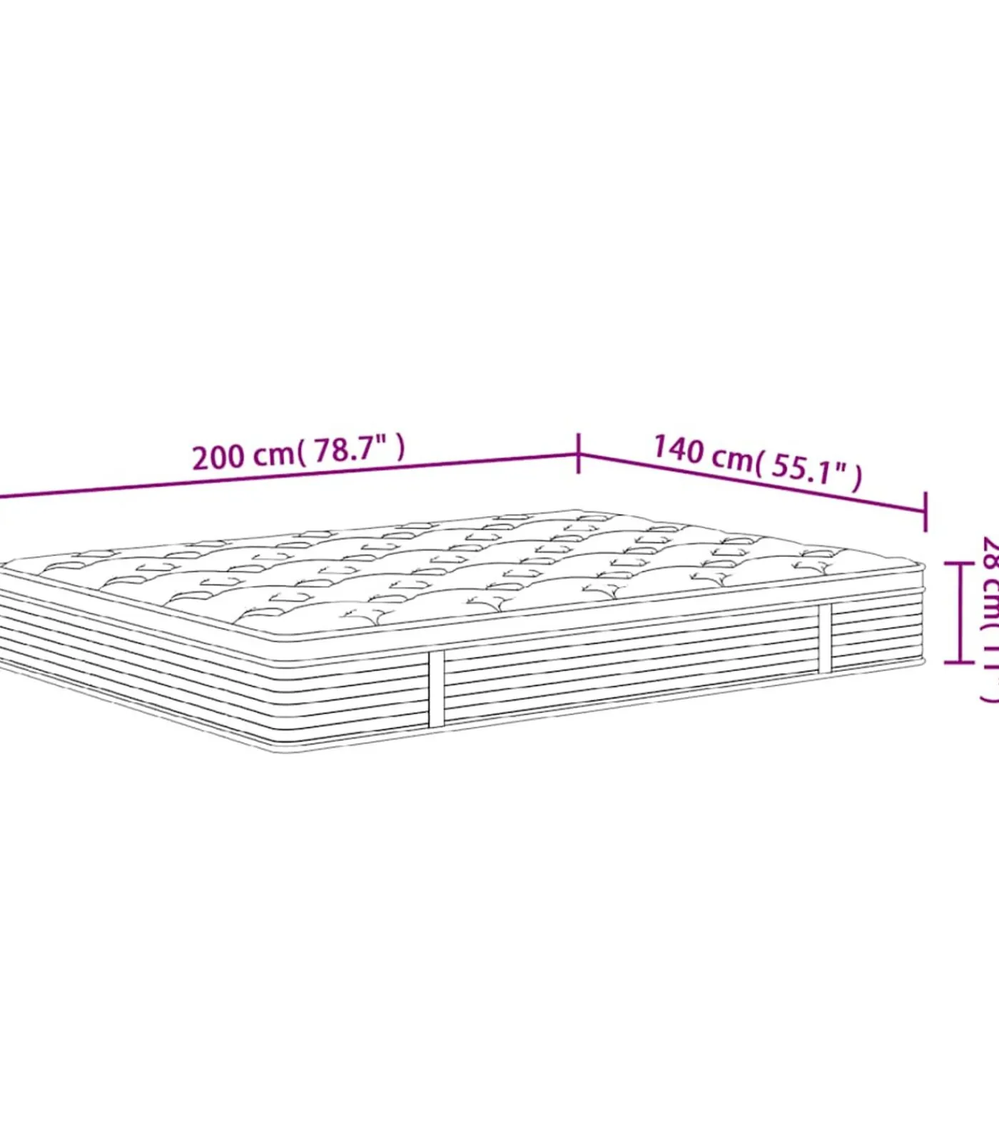 Online Pocketveringmatras middelhard 140x200 cm Matrasbeschermer