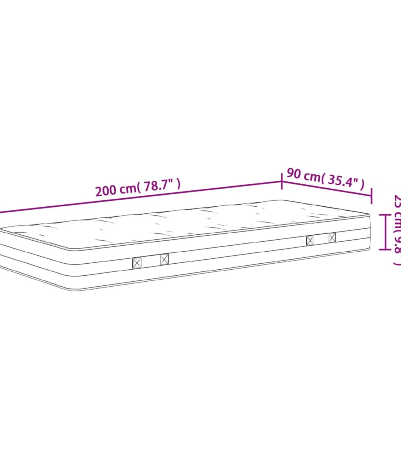 Hot Pocketveringmatras middelhard-hard 90x200 cm Matrasbeschermer