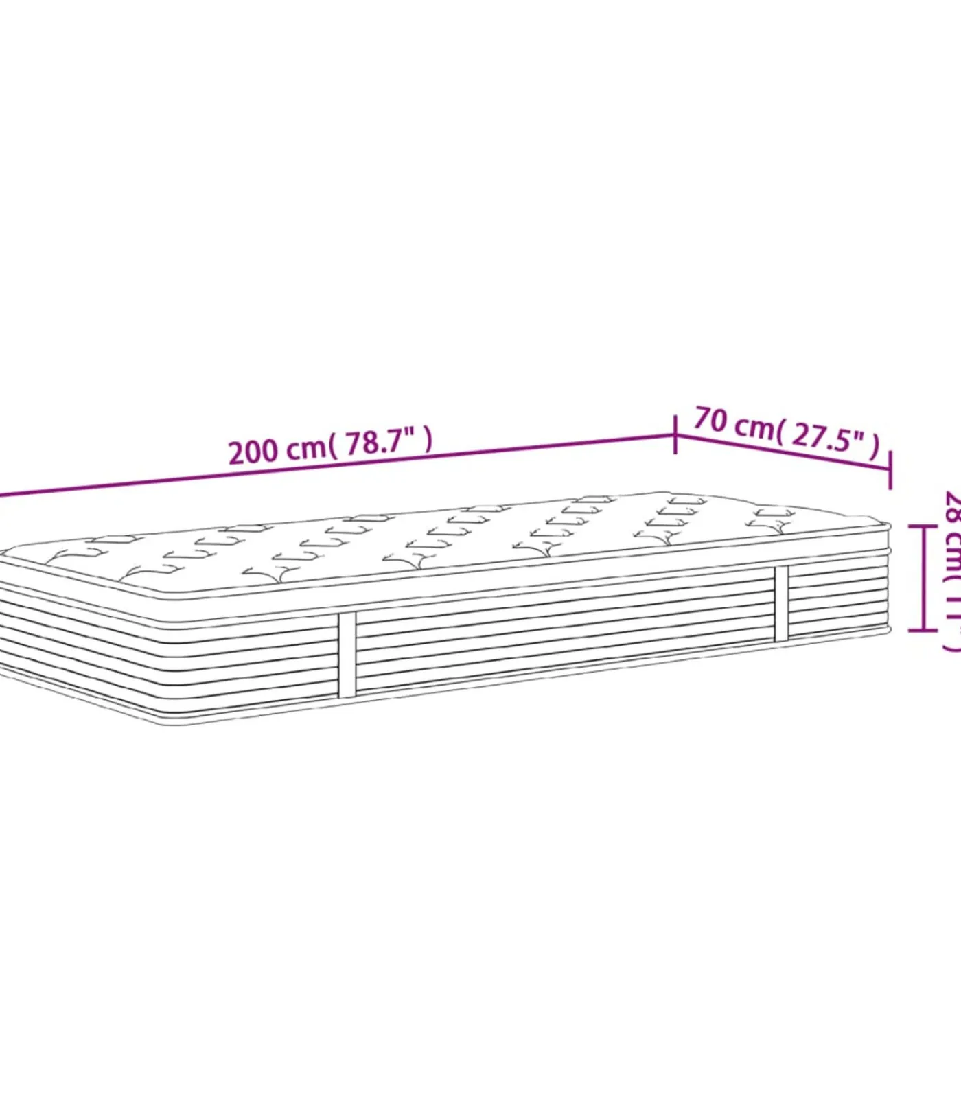 Clearance Pocketveringmatras middelhard 70x200 cm Matrasbeschermer