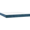 Pocketveringmatras 160x200x20 cm fluweel donkerblauw Matrasbeschermer
