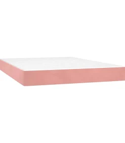 Pocketveringmatras 140x210x20 cm fluweel roze Matrasbeschermer