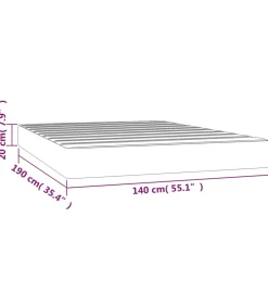 Outlet Pocketveringmatras 140x190x20 cm kunstleer crèmekleurig Matrasbeschermer
