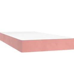 New Pocketveringmatras 90x210x20 cm fluweel roze Matrasbeschermer