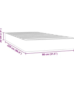 Discount Pocketveringmatras 80x220x20 cm fluweel lichtgrijs Matrasbeschermer