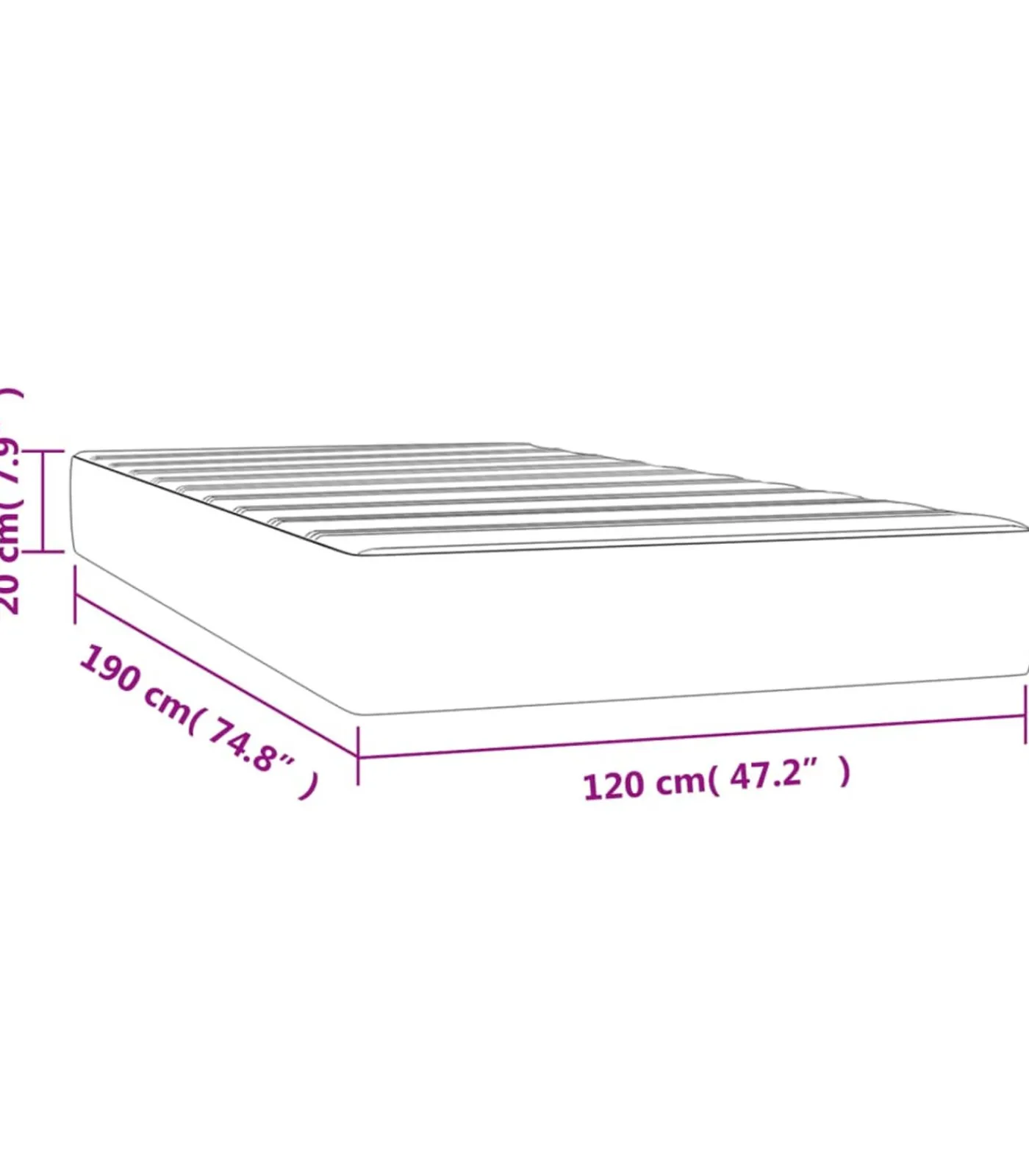 Online Pocketveringmatras 120x190x20 cm kunstleer wit Matrasbeschermer