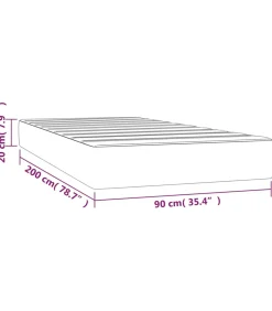 Outlet Pocketveringmatras 90x200x20 cm kunstleer grijs Matrasbeschermer