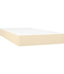 Outlet Pocketveringmatras 90x190x20 cm stof crèmekleurig Matrasbeschermer