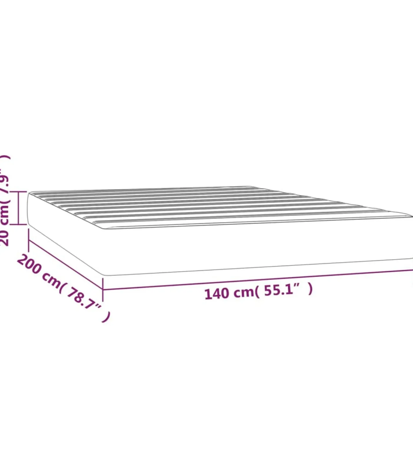 Pocketveringmatras 140x200x20 cm fluweel donkerblauw Matrasbeschermer